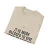 Funny Christmas T-Shirt — "It Is More Blessed to Give Than to Receive. Please Keep the Receipt Anyway."