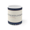 11oz Coffee Mug — "He Fights for Me" Floral Scripture Mug