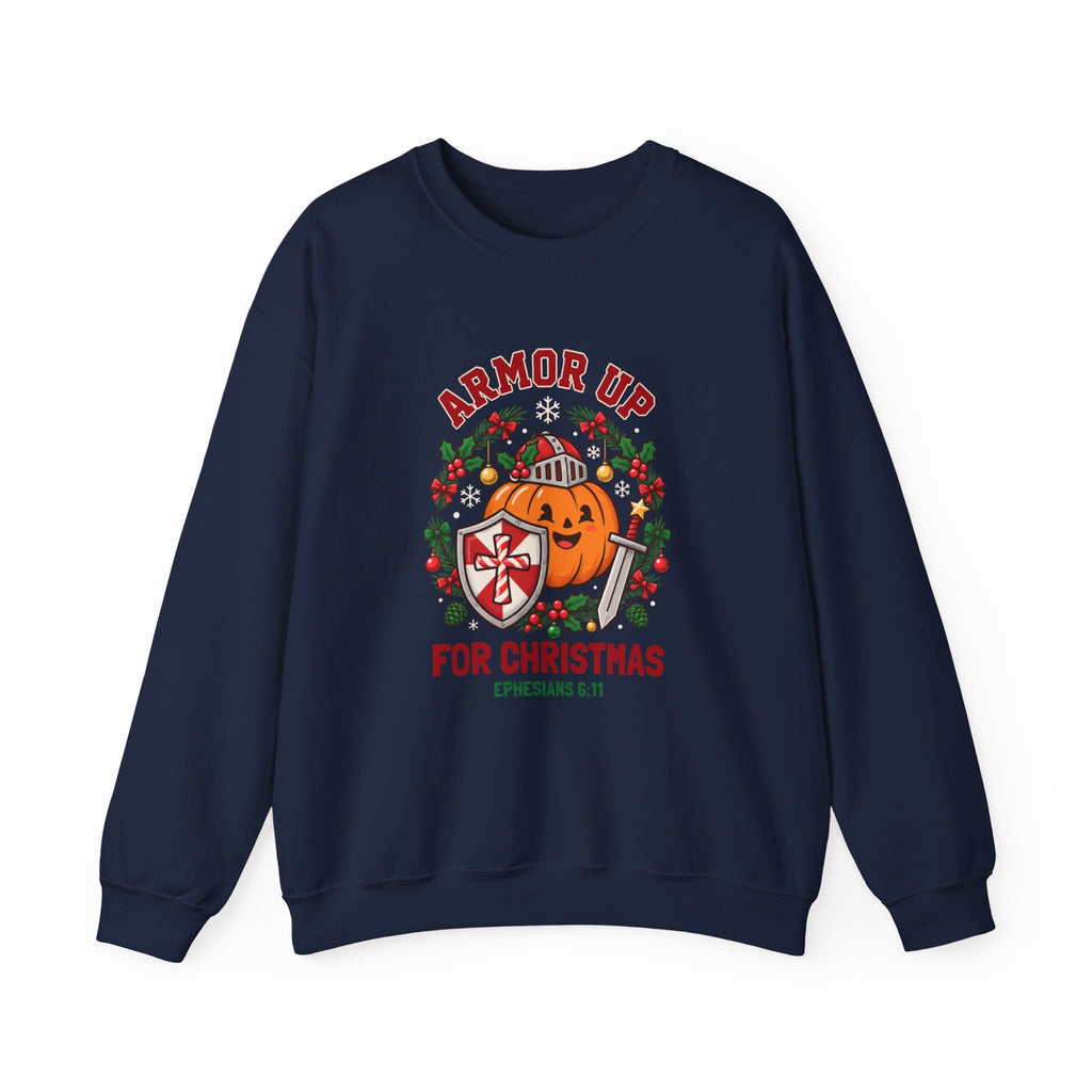 Armor Up Pumpkin Crewneck Sweatshirt | Christian Halloween, Christmas Scripture