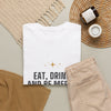 Eat, Drink, and Be Merry Tee — Holiday Faith Christmas Shirt
