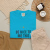 Christmas Tee — “Be Nice To Me This Christmas” Holiday Graphic T‑Shirt