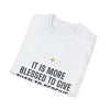 Funny Christmas T-Shirt — "It Is More Blessed to Give Than to Receive. Please Keep the Receipt Anyway."