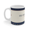 11oz Coffee Mug — "He Fights for Me" Floral Scripture Mug