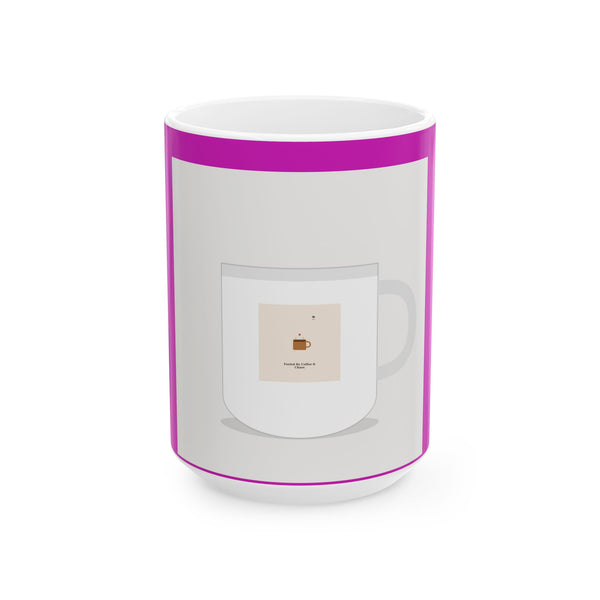 Minimal Coffee Ceramic Mug – Cute Brown Cup Illustration (11oz, 15oz)