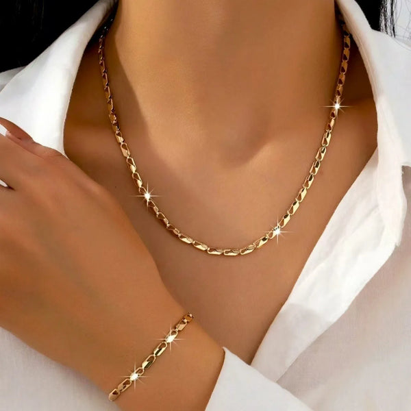 A Set of Sexy and Luxurious Women's Necklaces and Bracelets, a Fashionable and Versatile Women's Jewelry Set - Tabashishop
