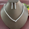 Fashionable women's necklace, hand jewelry, earrings, rings, wedding jewelry 3-piece set, fashionable and simple wedding jewelry - Tabashishop