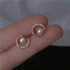 Upscale 14k Gold Jewelry Real Gold  Earrings Zircon Pearl Twist Luxury Stud Earrings for Women Brincos Pendientes Bijoux - Tabashishop