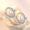Upscale 14k Gold Jewelry Real Gold  Earrings Zircon Pearl Twist Luxury Stud Earrings for Women Brincos Pendientes Bijoux - Tabashishop