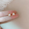 Upscale 14k Gold Jewelry Real Gold  Earrings Zircon Pearl Twist Luxury Stud Earrings for Women Brincos Pendientes Bijoux - Tabashishop