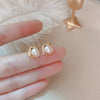 Upscale 14k Gold Jewelry Real Gold  Earrings Zircon Pearl Twist Luxury Stud Earrings for Women Brincos Pendientes Bijoux - Tabashishop