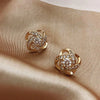 Upscale 14k Gold Jewelry Real Gold  Earrings Zircon Pearl Twist Luxury Stud Earrings for Women Brincos Pendientes Bijoux - Tabashishop