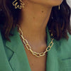 Gold and Silver Color Thick  Necklace - Tabashishop
